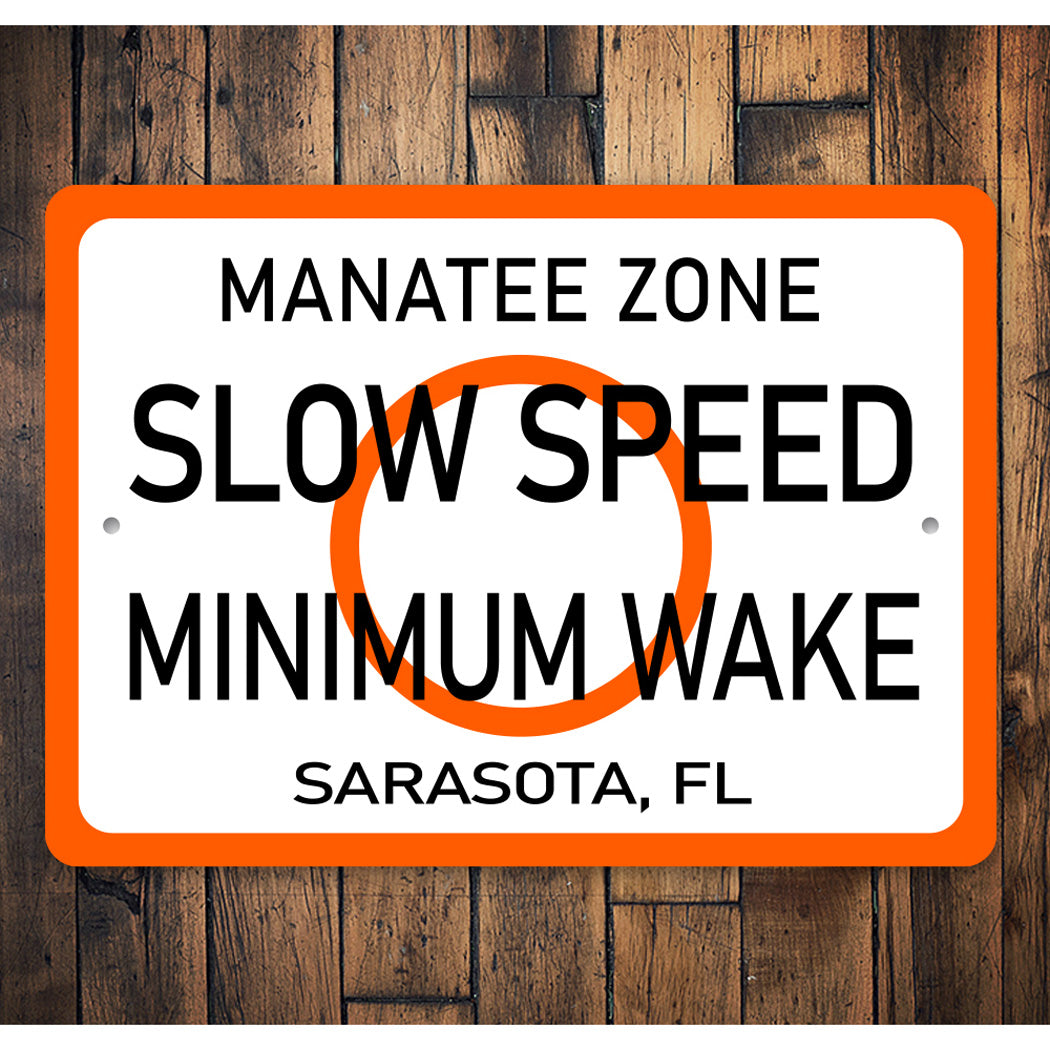 Slow Speed Manatee Name Drop Sign