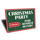 Christmas Party Reindeer Parking Sign