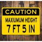 Caution Height Clearance Sign