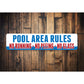 Pool Area Rules Sign