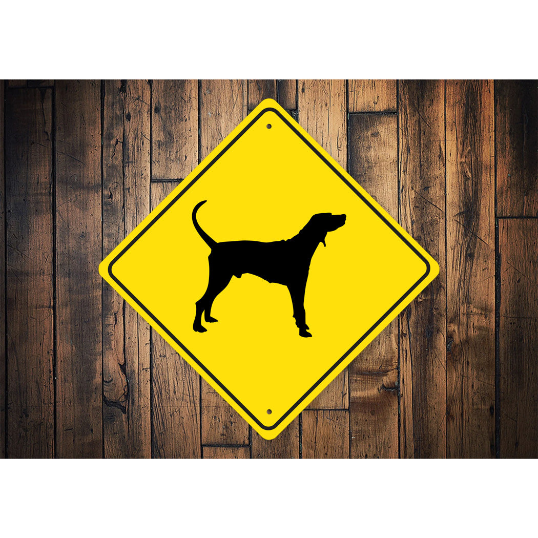 American English Coonhound Dog Diamond Sign