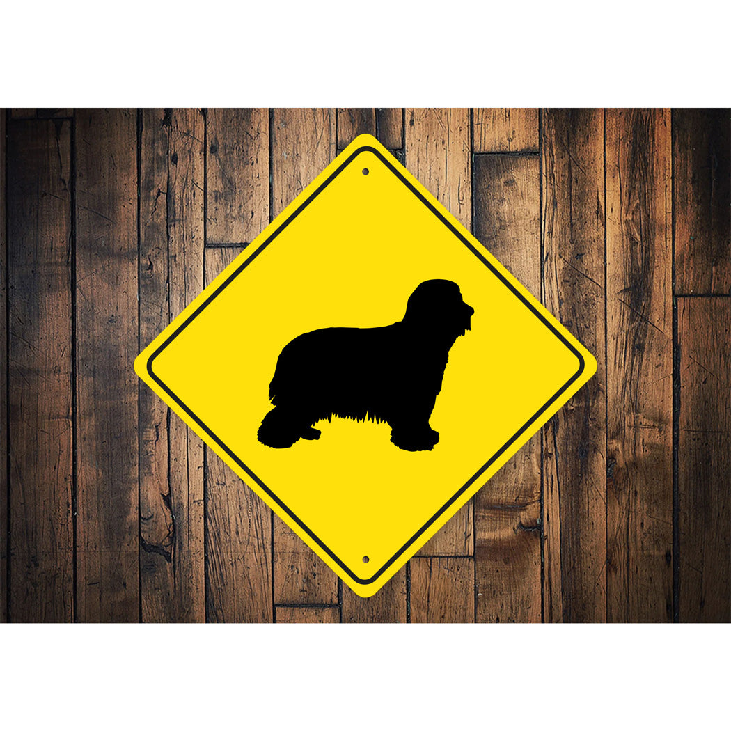 Bearded Collie Dog Diamond Sign