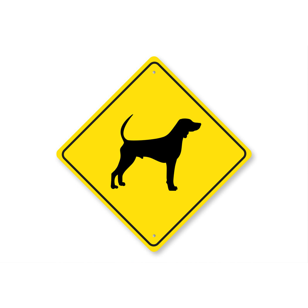 Black and Tan Coonhound Dog Diamond Sign