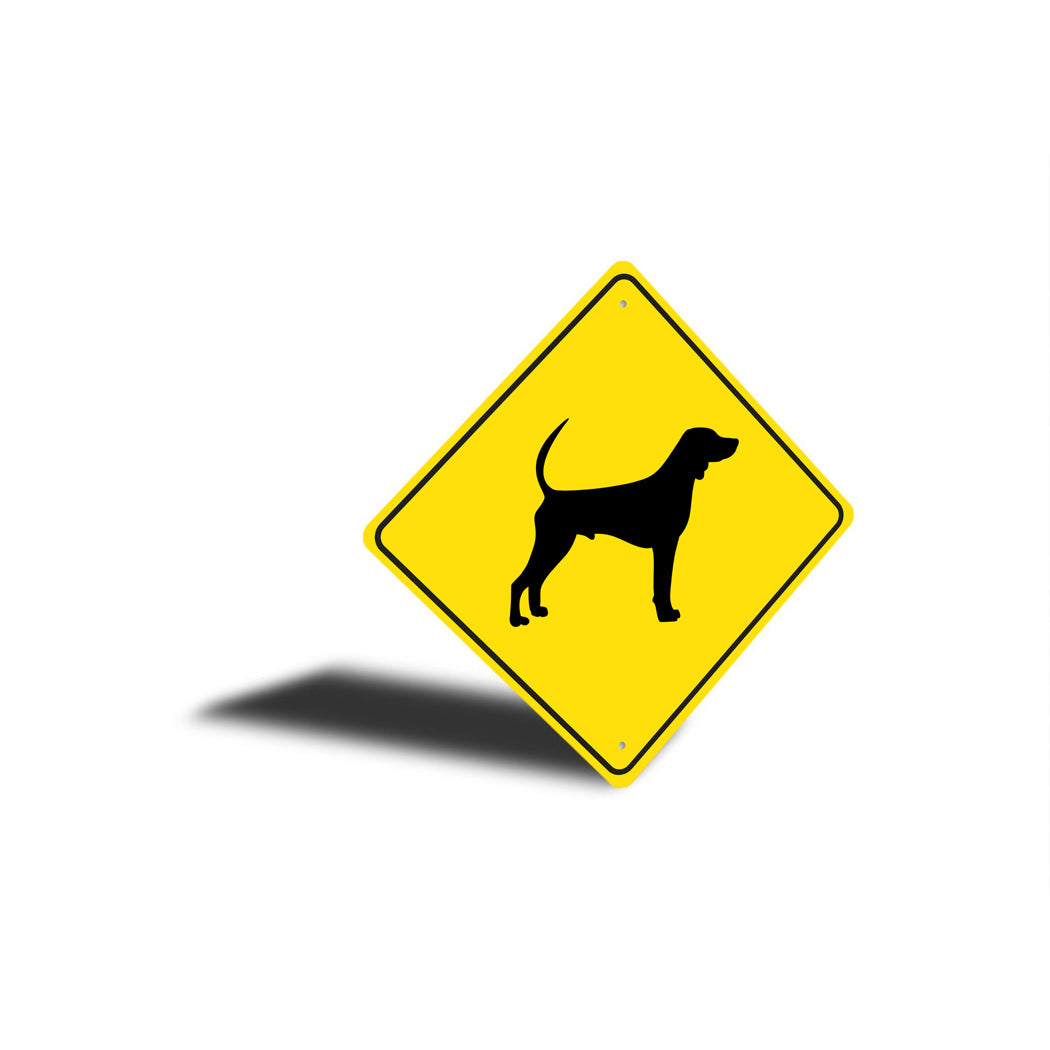 Black and Tan Coonhound Dog Diamond Sign