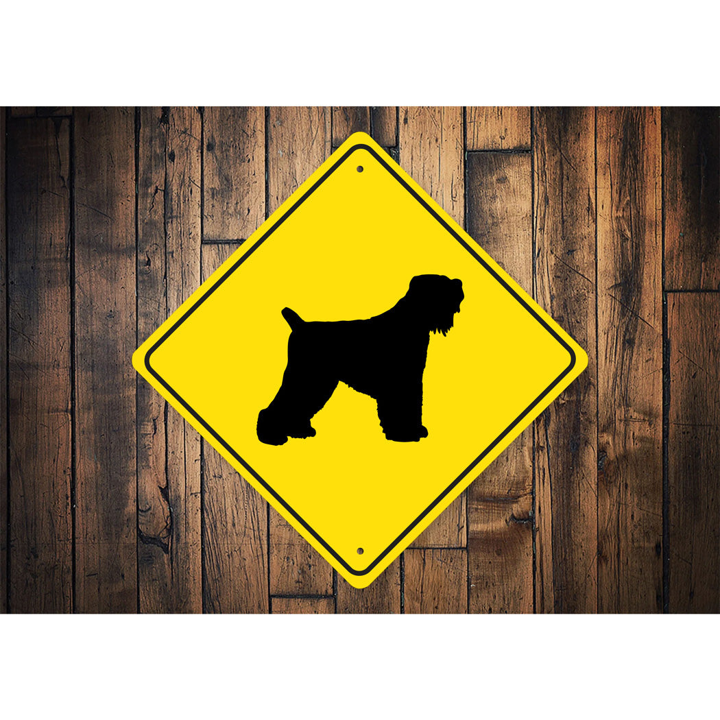 Black Russian Terrier Dog Diamond Sign