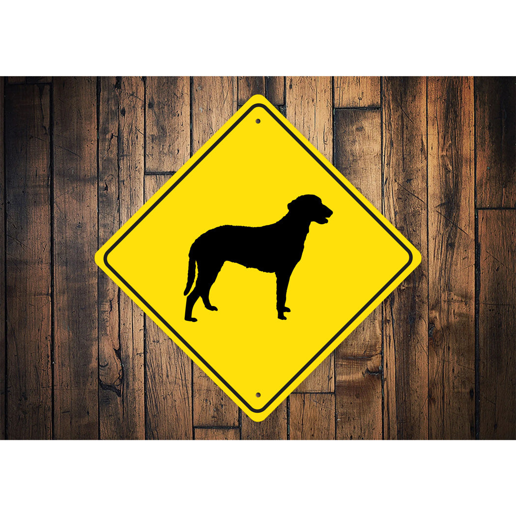 Curly-Coated Retriever Dog Diamond Sign