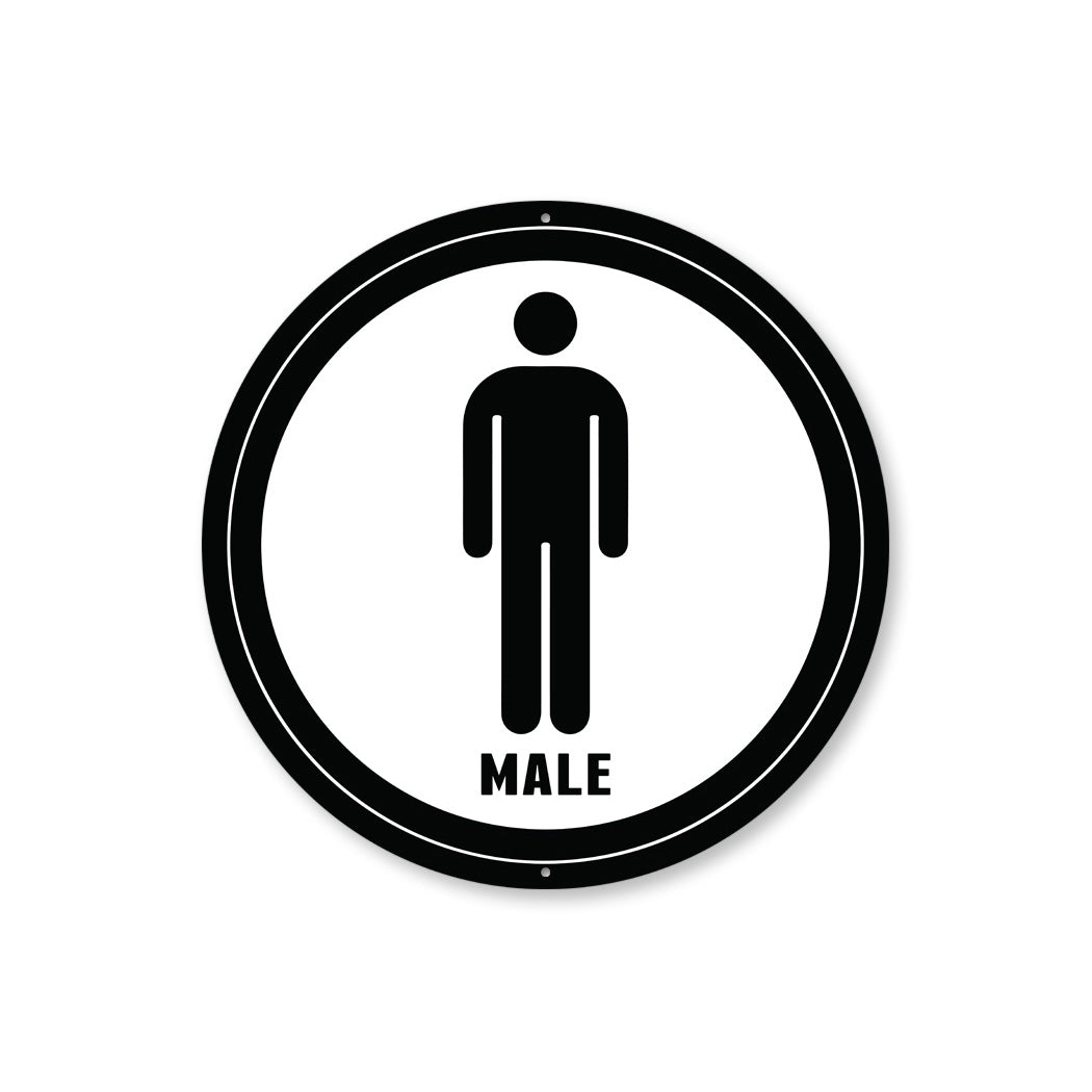 Male Bathroom Circle Sign