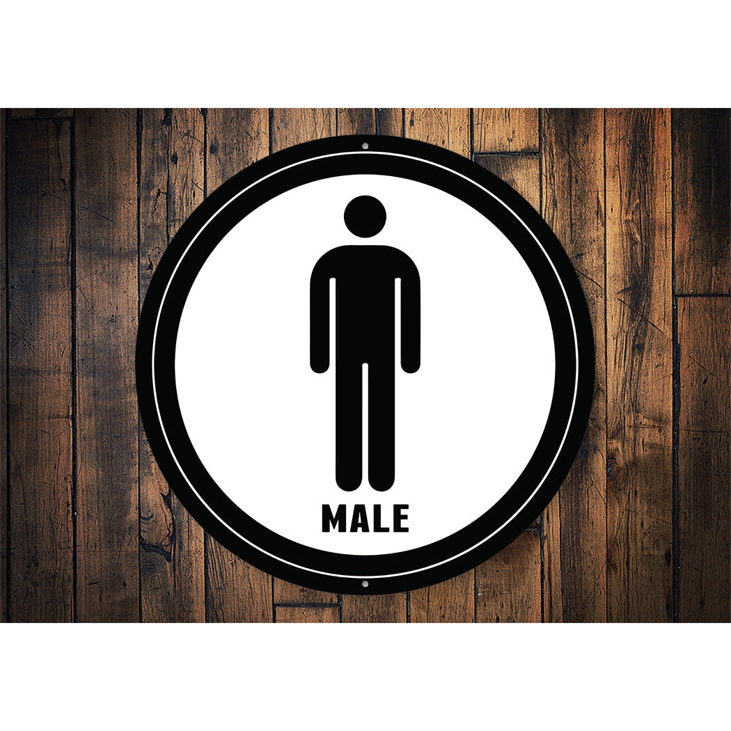 Male Bathroom Circle Sign