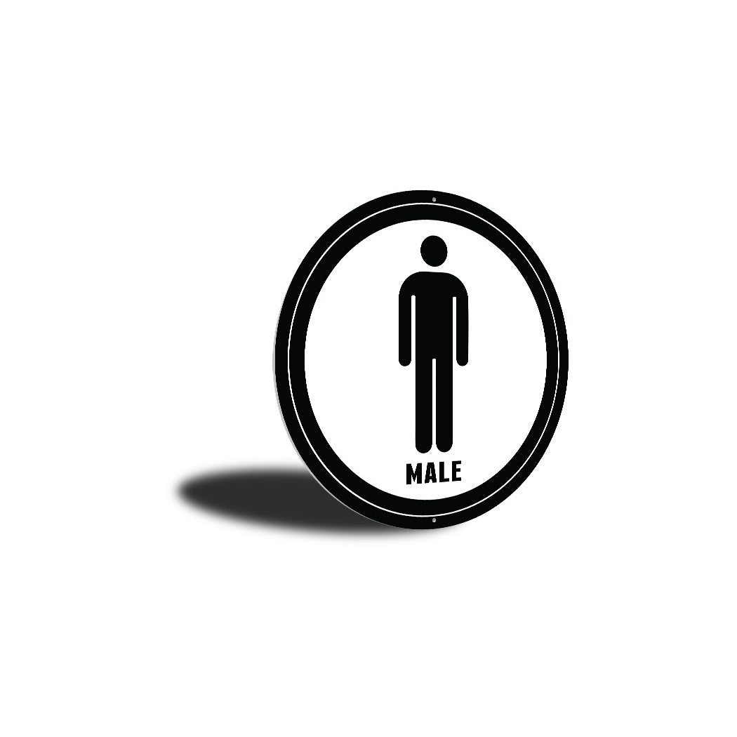 Male Bathroom Circle Sign