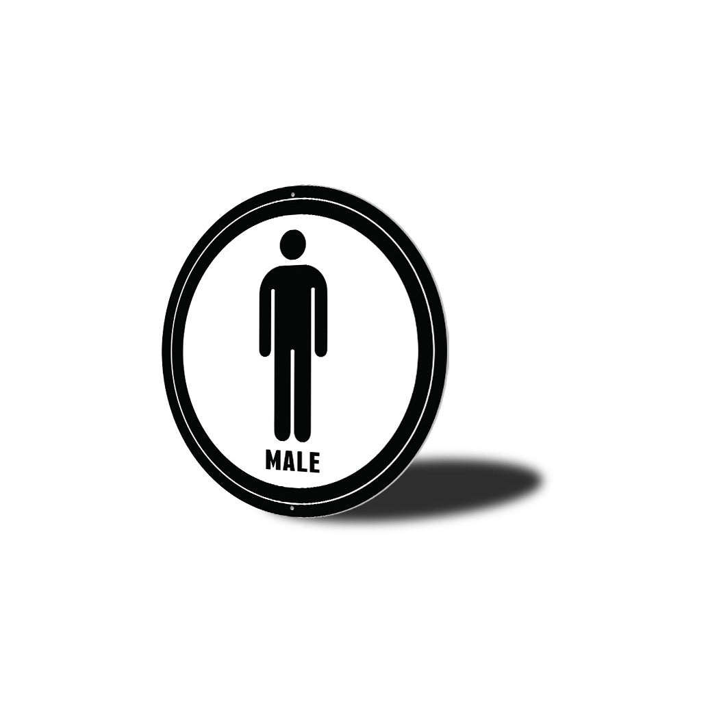 Male Bathroom Circle Sign