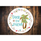 Deck The Palms Circle Sign