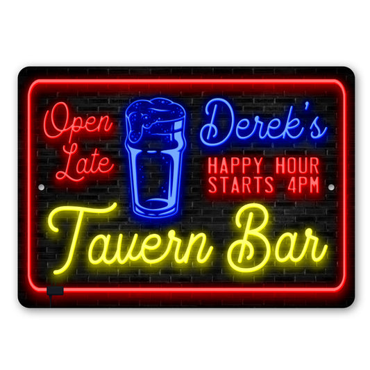 Custom Neon Tavern Open Late Bar Sign