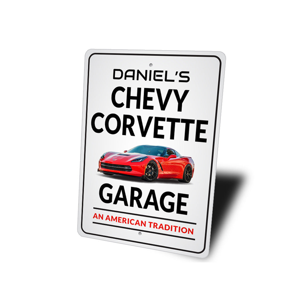 Personalized Chevy Corvette Garage Sign