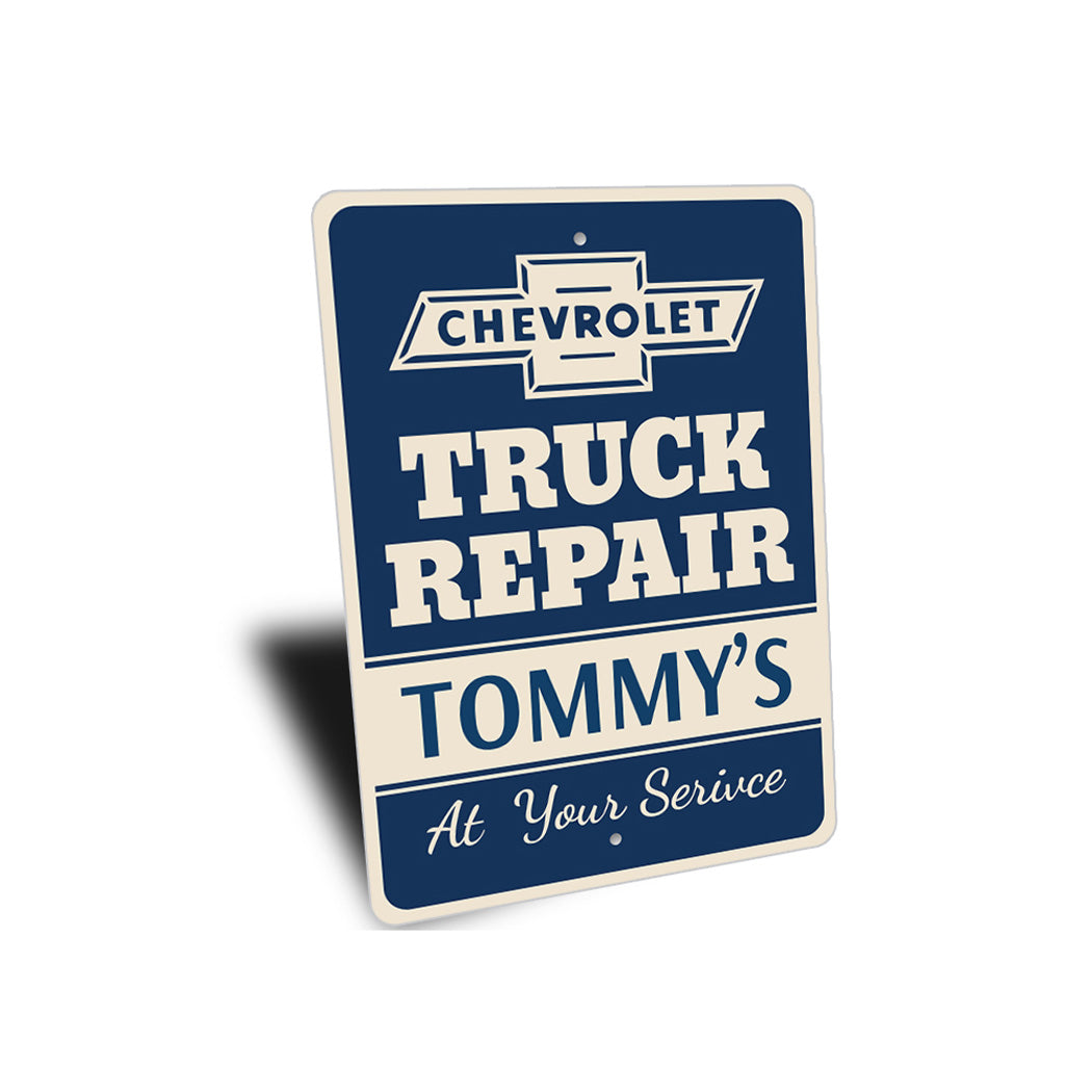 Personalized Chevy Truck Repair Garage Sign