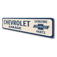Chevrolet Garage Genuine Chevy Parts Sign