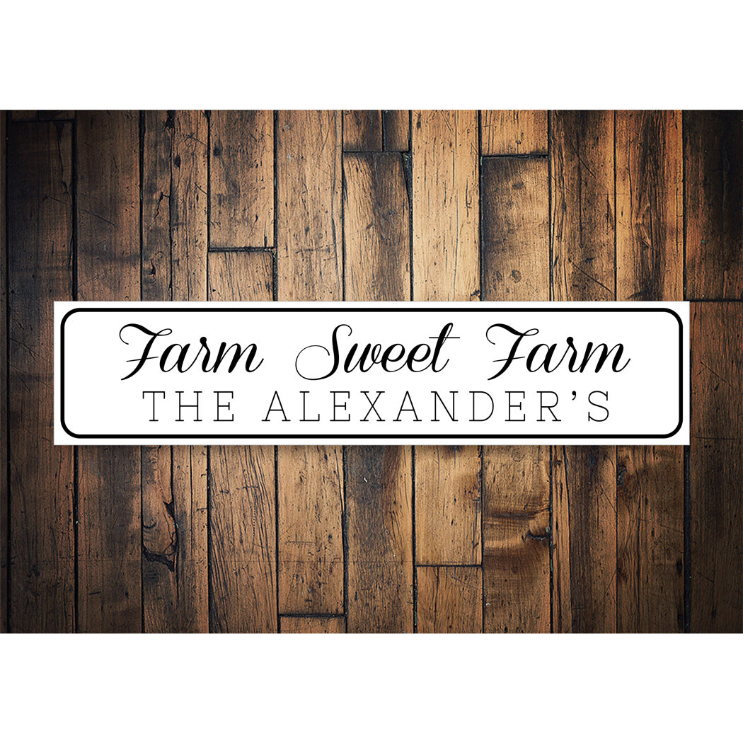 Farm Sweet Farm Custom Family Name Sign