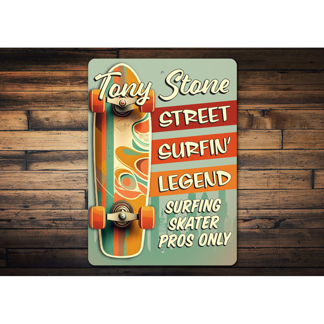 Custom Name Street Surfing Legend Sign