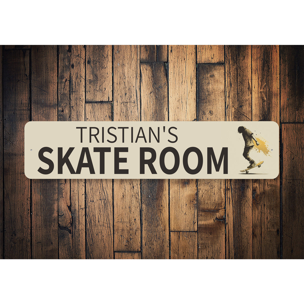 Custom Name Skateboard Skate Room Sign