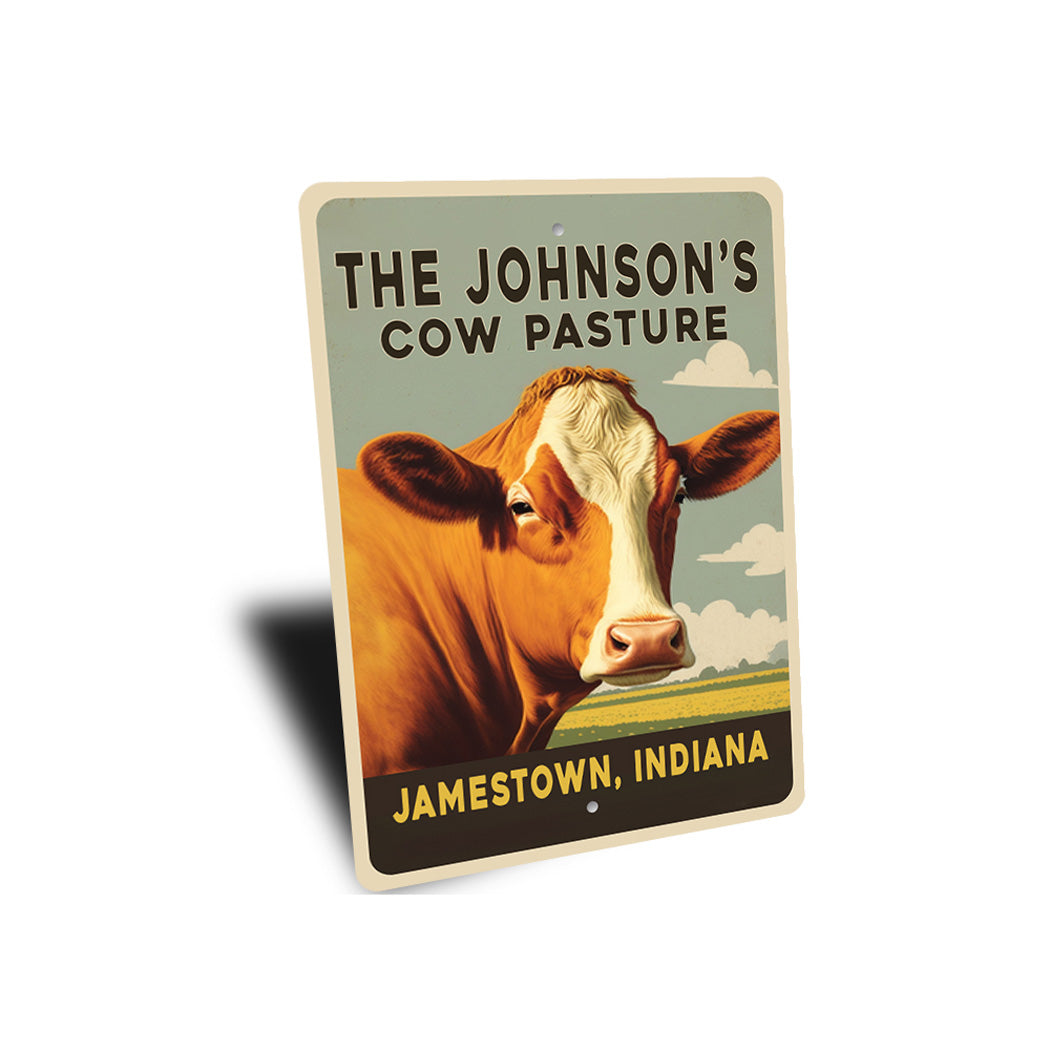 Personalized Family Name Cow Pasture Sign