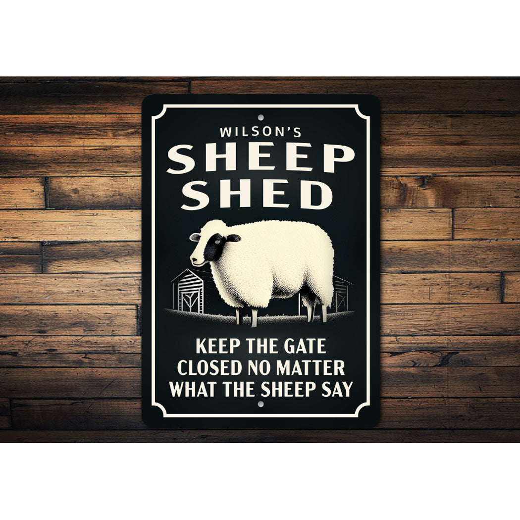 Personalized Family Name Sheep Shed Farm Sign