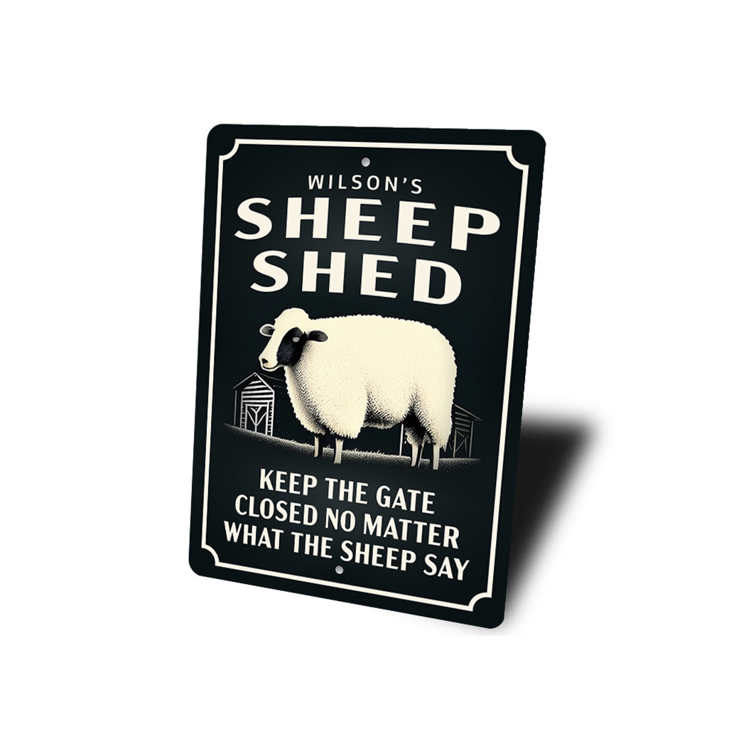 Personalized Family Name Sheep Shed Farm Sign