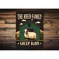 Personalized Family Name Sheep Barn Sign