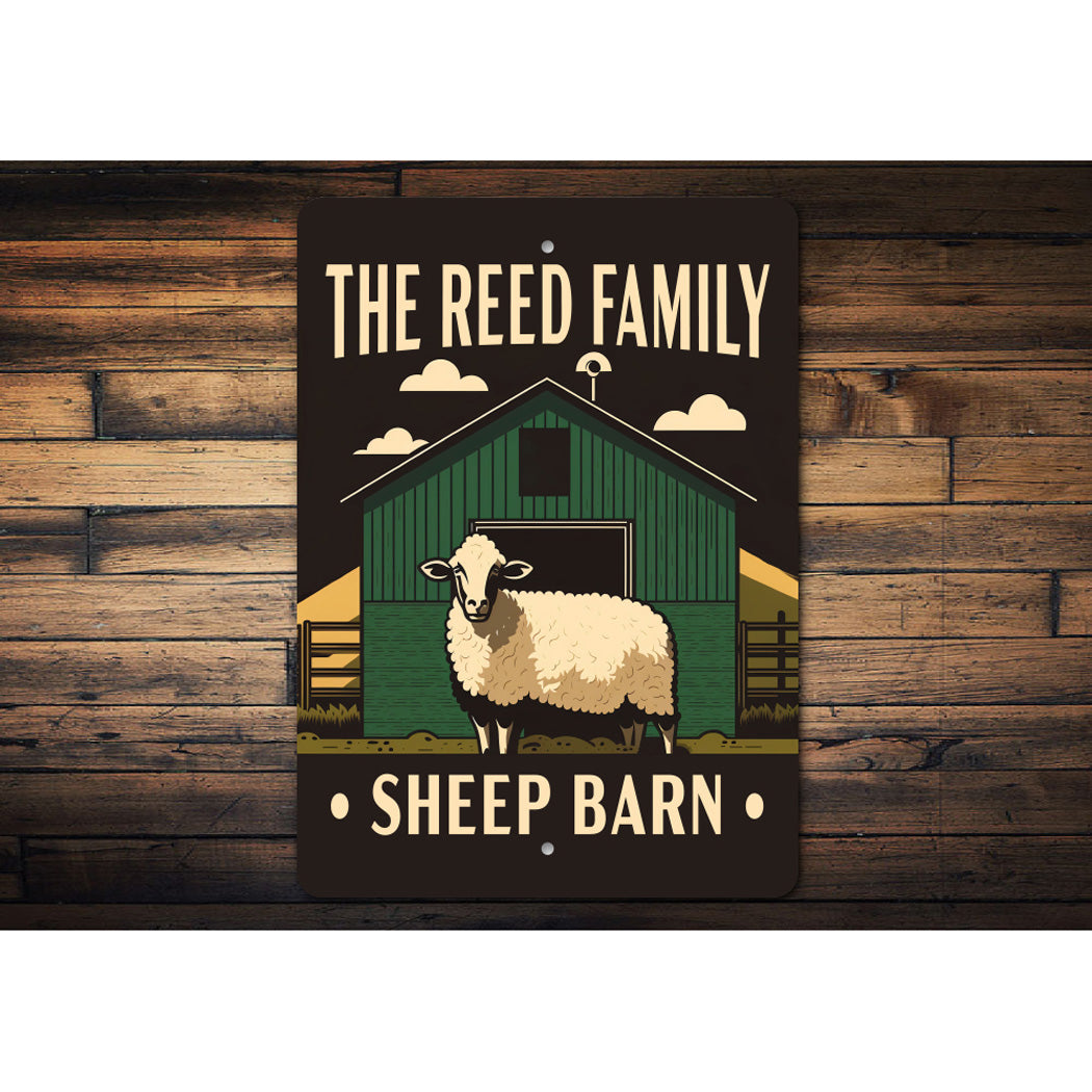 Personalized Family Name Sheep Barn Sign