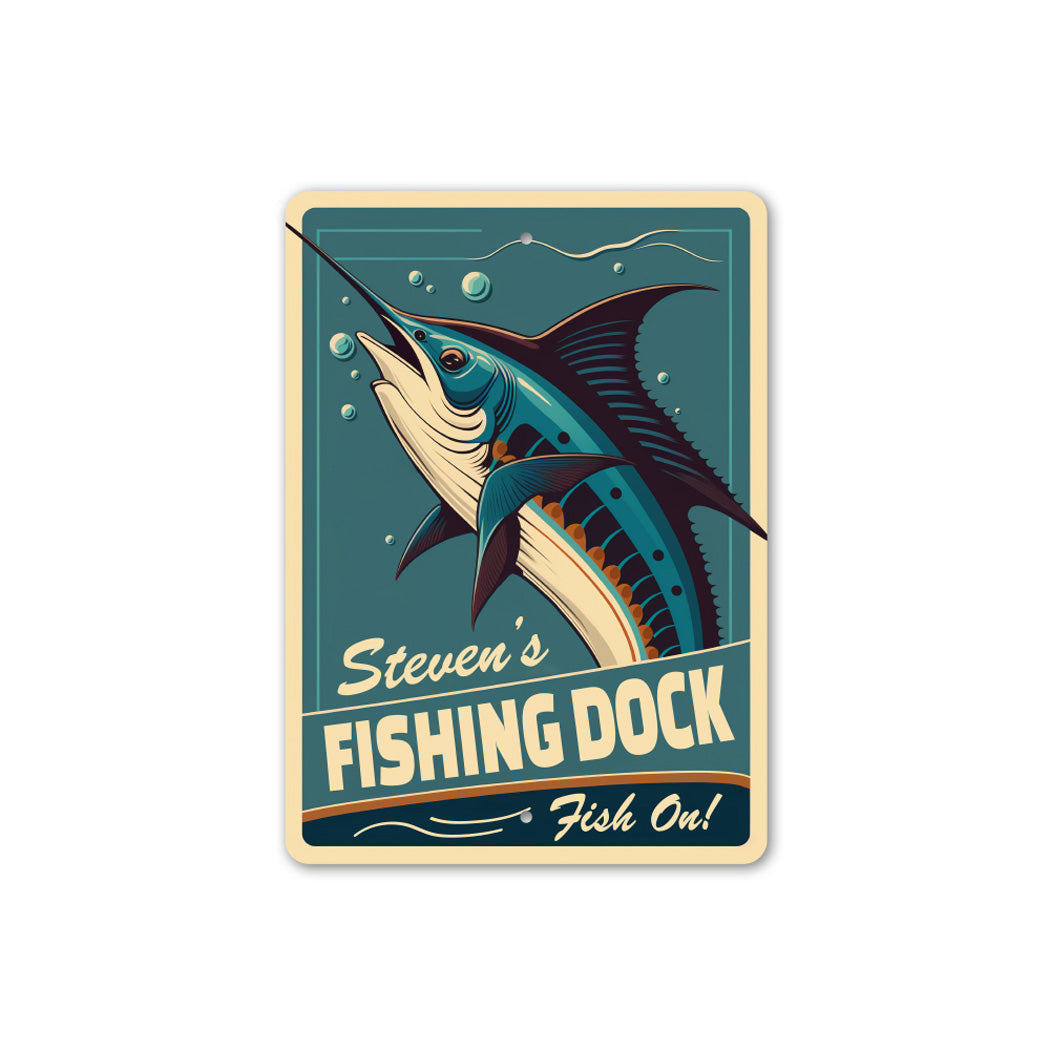 Custom Name Fishing Dock Fish On Sign