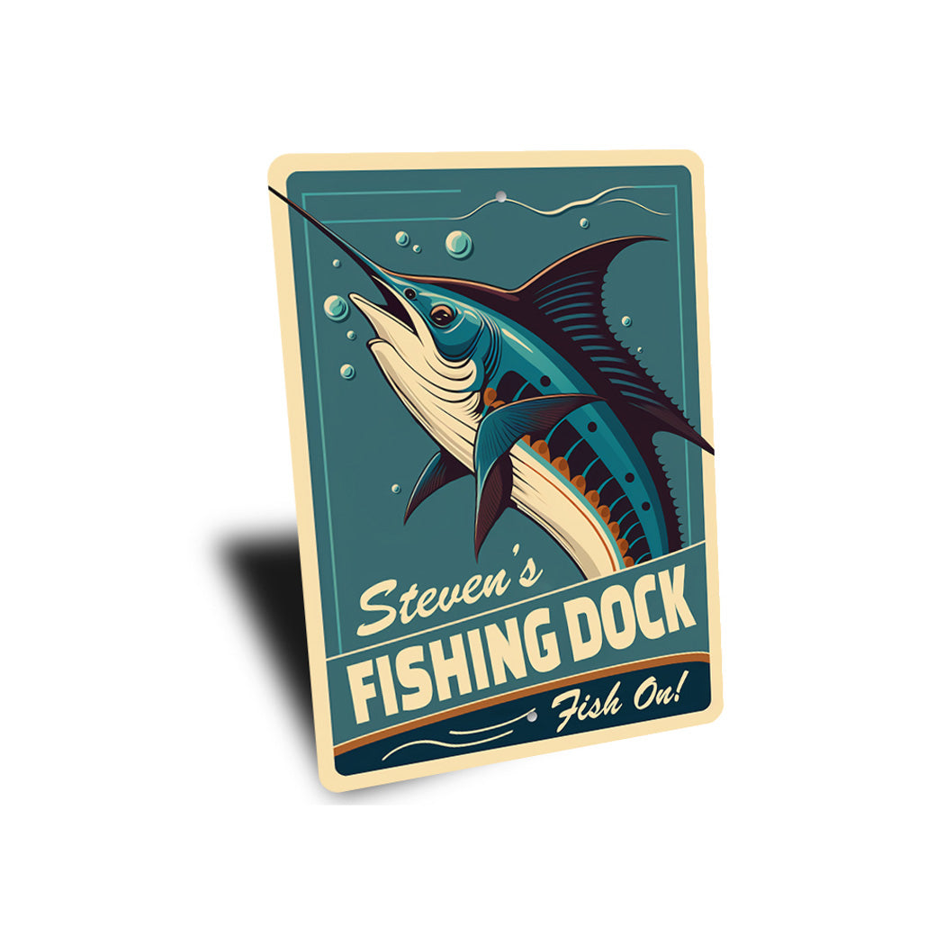 Custom Name Fishing Dock Fish On Sign