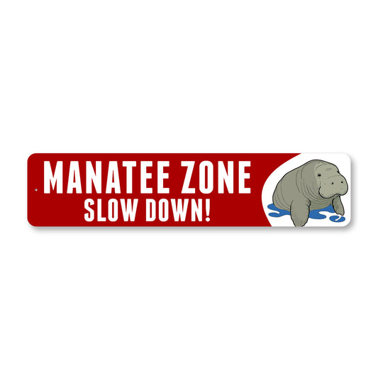 Manatee Zone Slow Down Sign