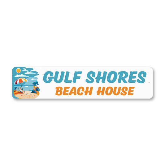 Gulf Shores Beach House Metal Sign