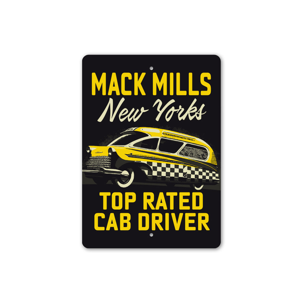 Personalized Vintage New York Top Rated Cab Driver Sign