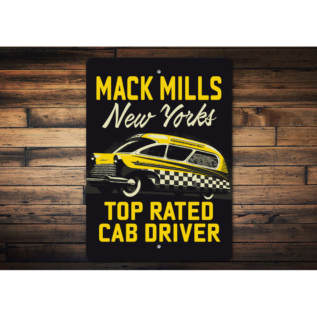Personalized Vintage New York Top Rated Cab Driver Sign