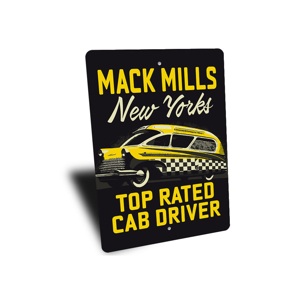 Personalized Vintage New York Top Rated Cab Driver Sign