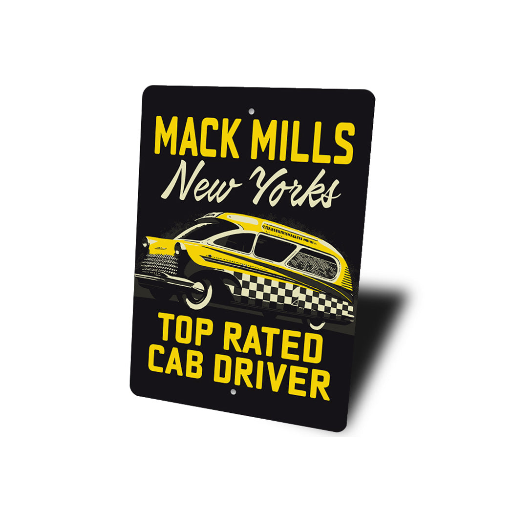 Personalized Vintage New York Top Rated Cab Driver Sign