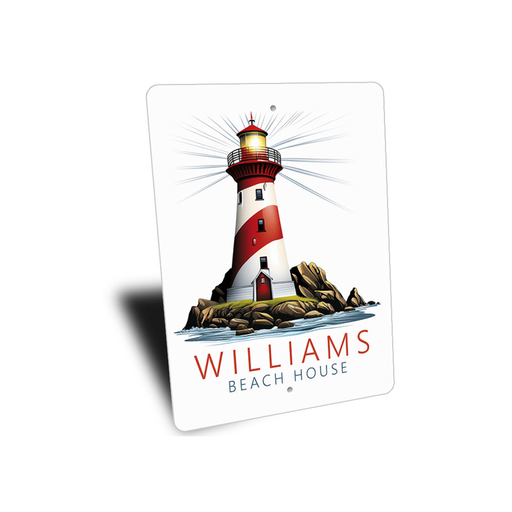 Custom Name Lighthouse Beach House Sign