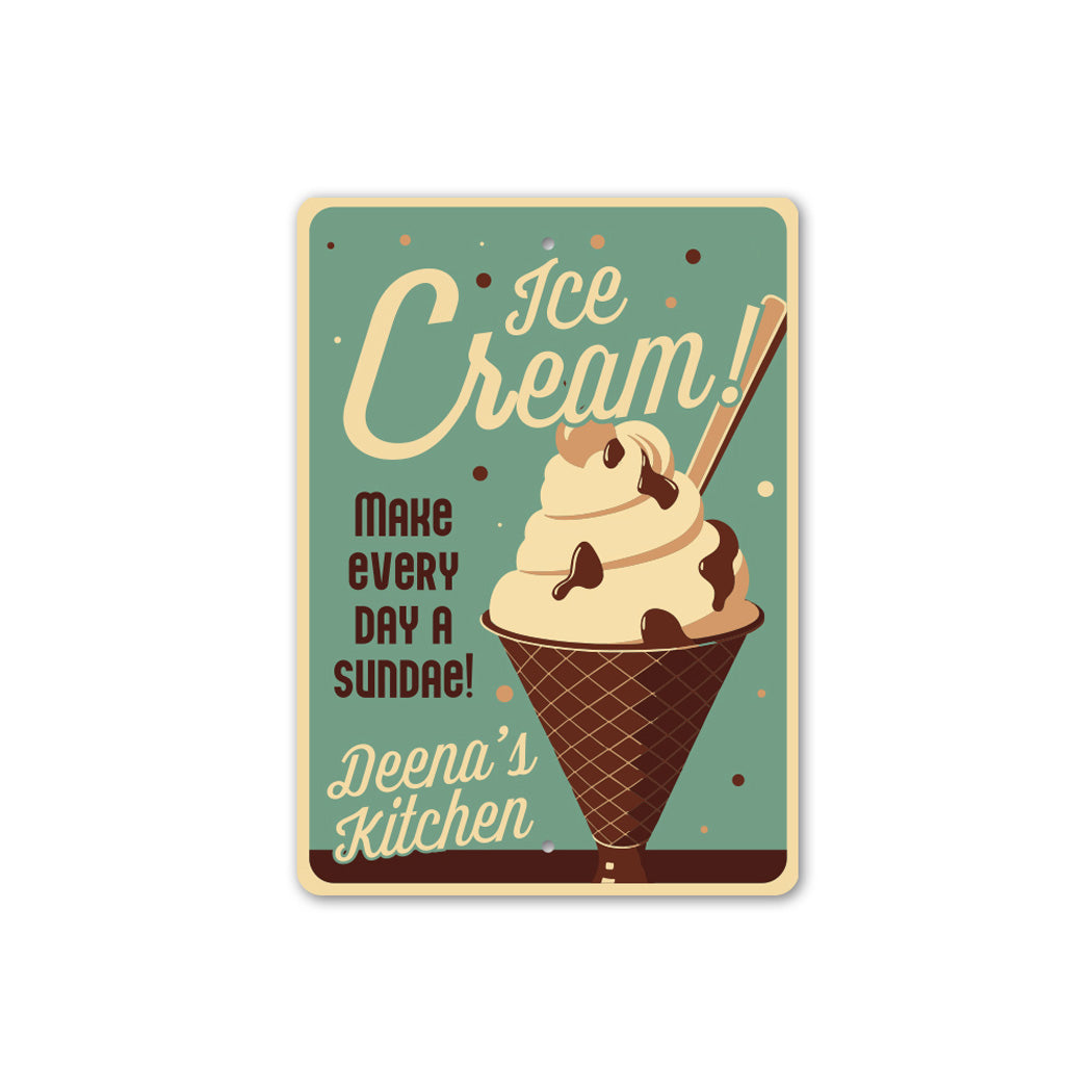 Custom Name Ice Cream Sundae Kitchen Name Sign