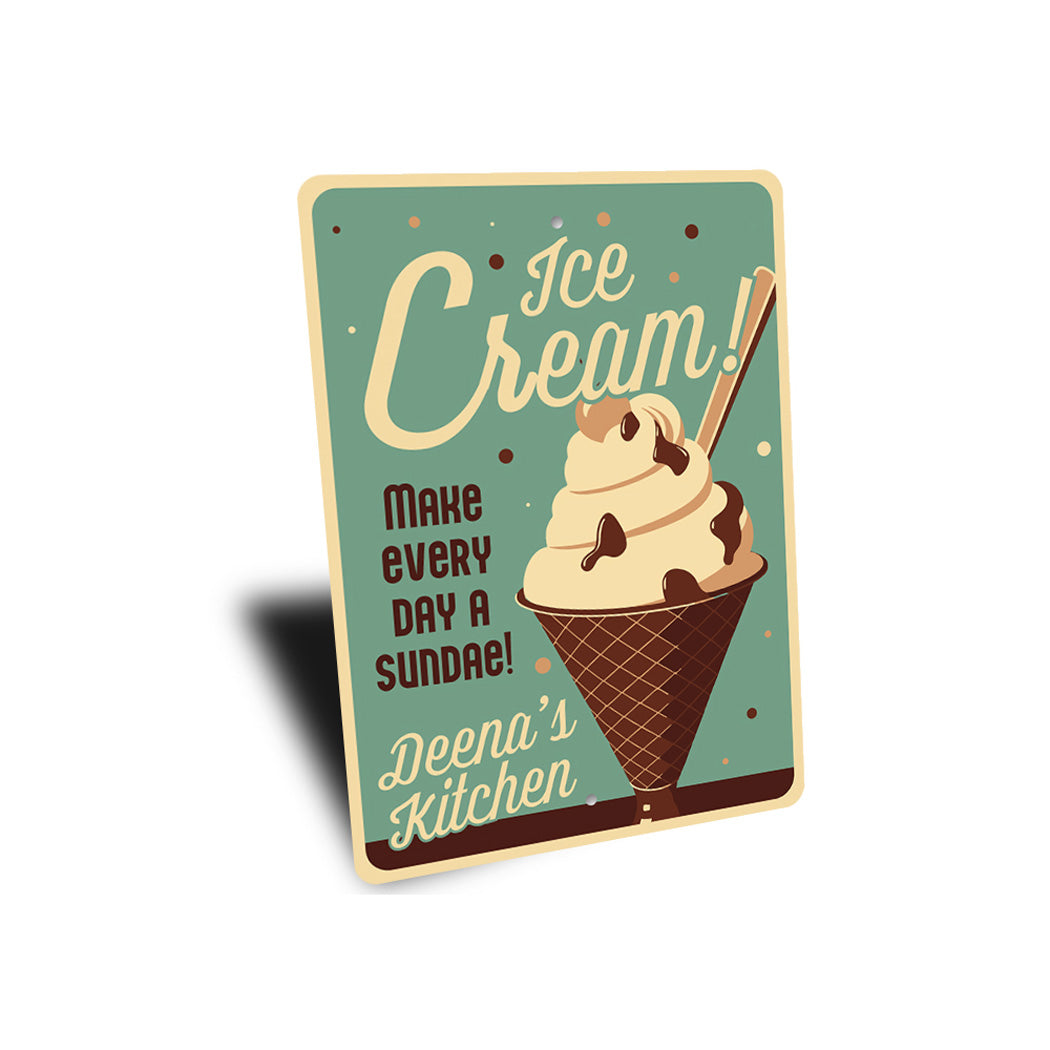 Custom Name Ice Cream Sundae Kitchen Name Sign