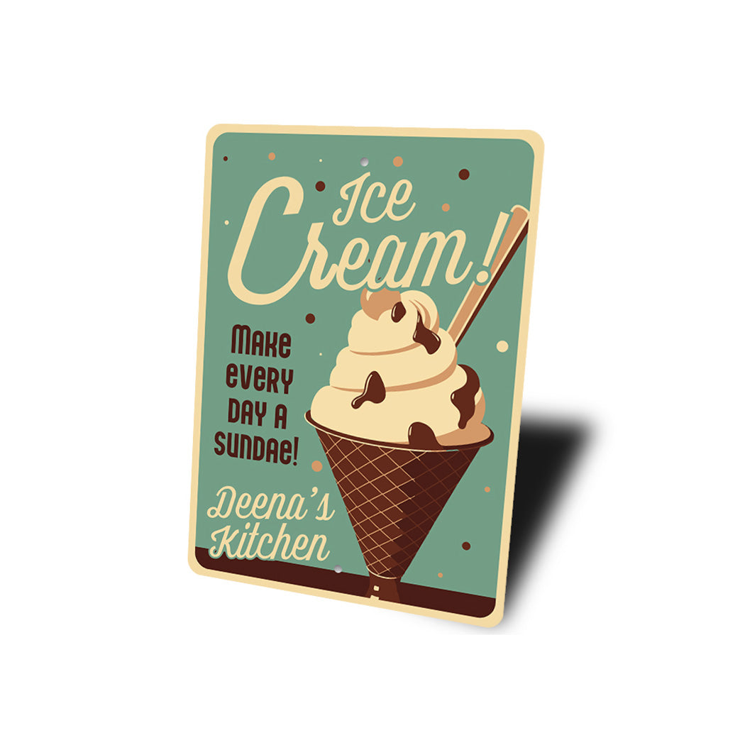 Custom Name Ice Cream Sundae Kitchen Name Sign