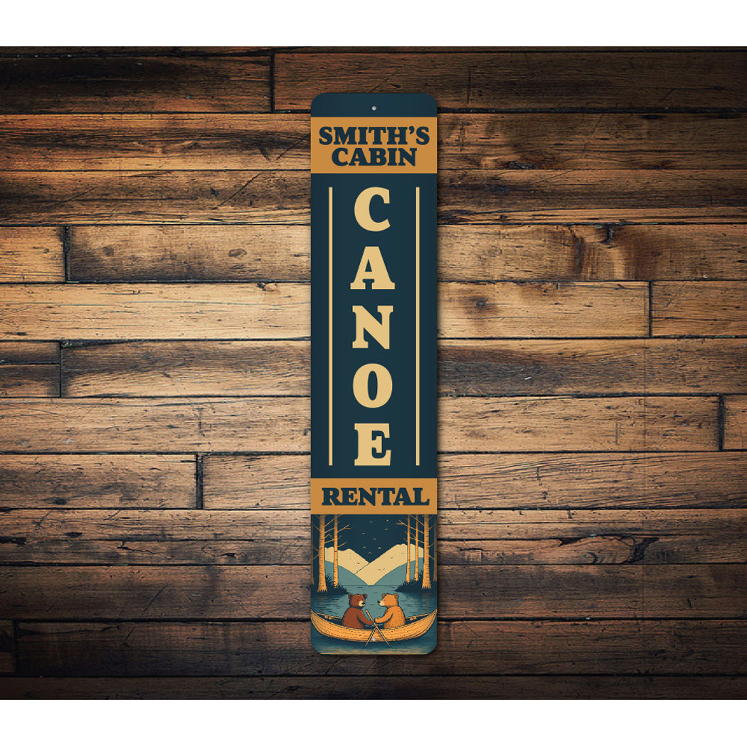 Custom Name Canoe Cabin Rental Sign