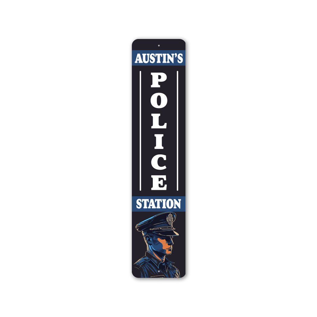 Custom Name Police Station Sign – Lizton Sign Shop Wholesale