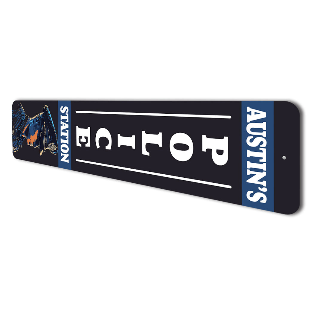 Custom Name Police Station Sign – Lizton Sign Shop Wholesale