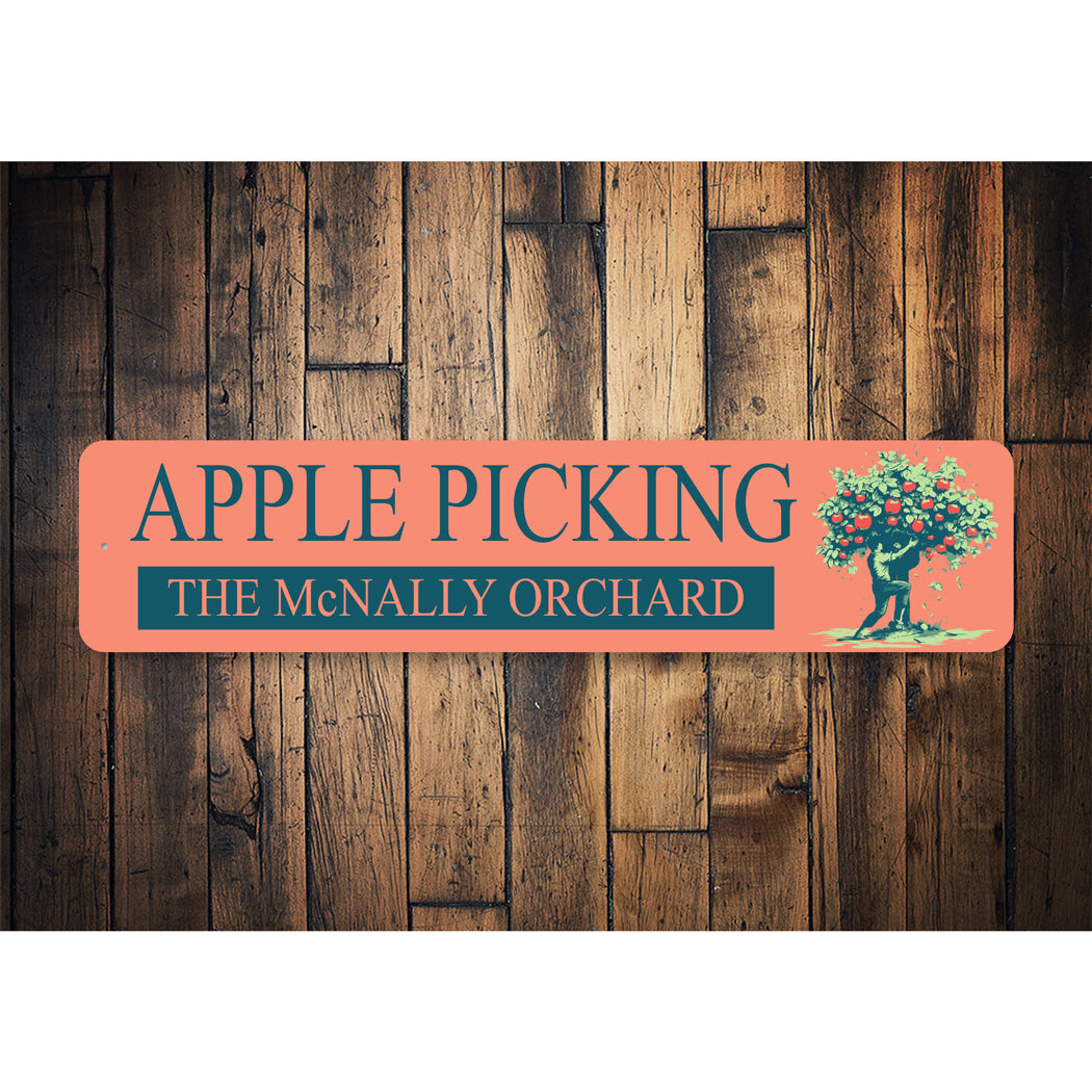 Personalized Family Name Apple Picking Orchard Sign