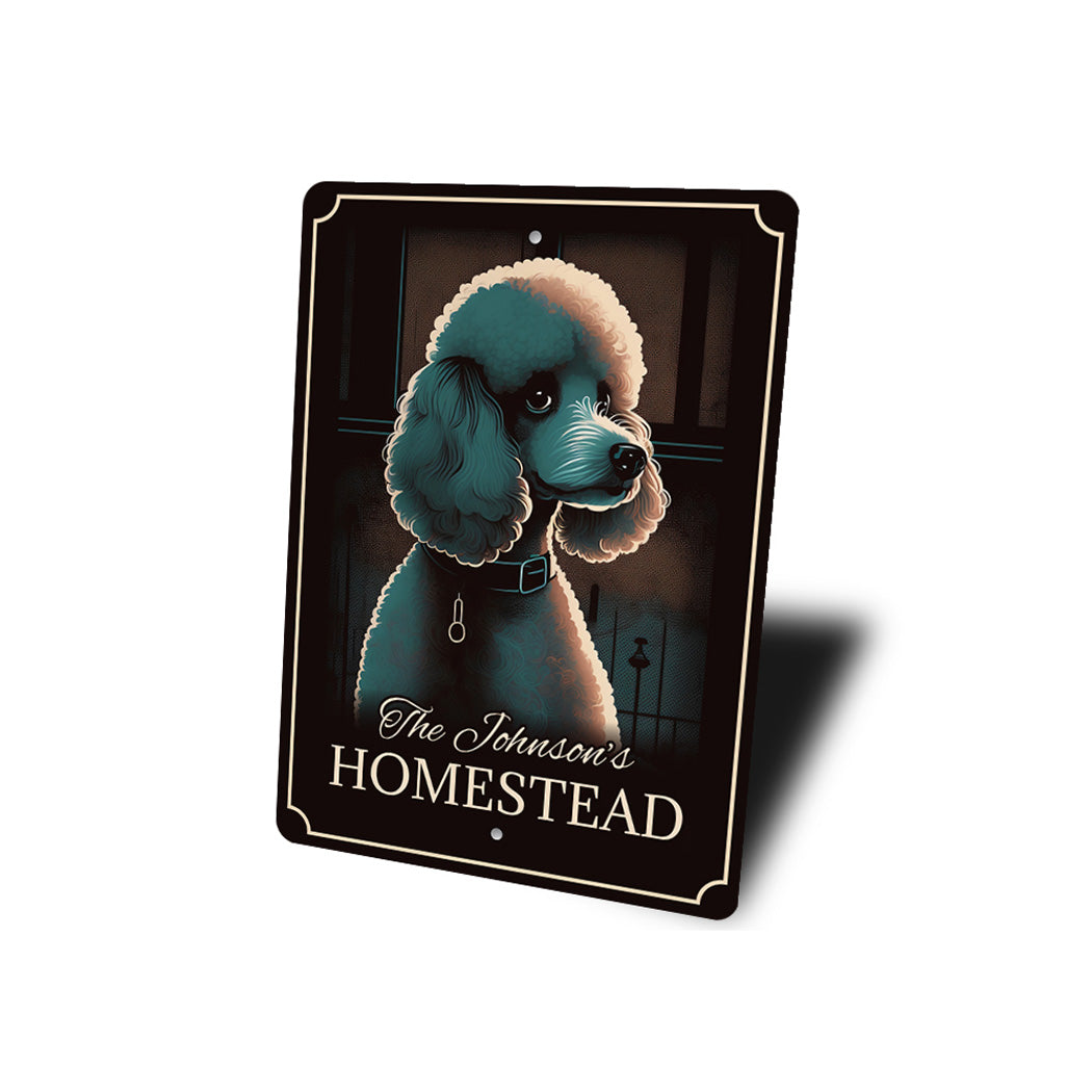 Custom Family Homestead Poodle Dog Sign