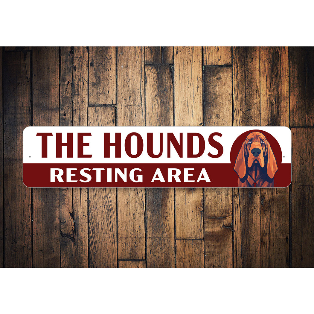 The Hounds Resting Area Bloodhounds Sign