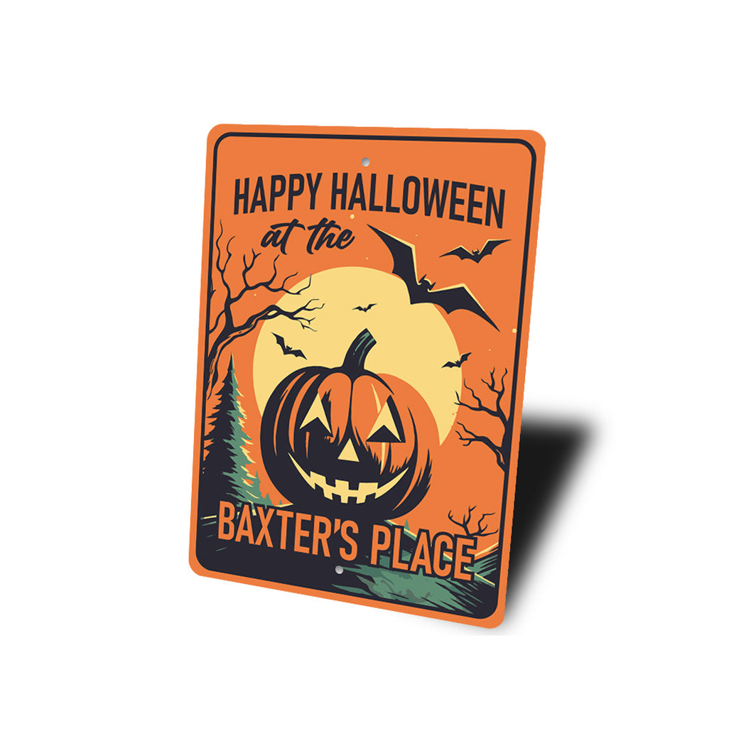 Personalized Name Happy Halloween Place Sign