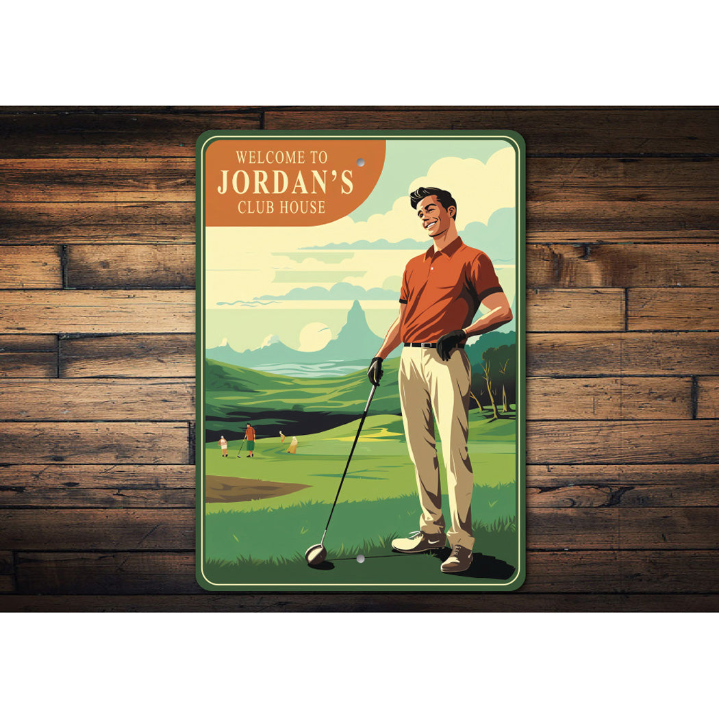 Personalized Golfers Club House Welcome Sign