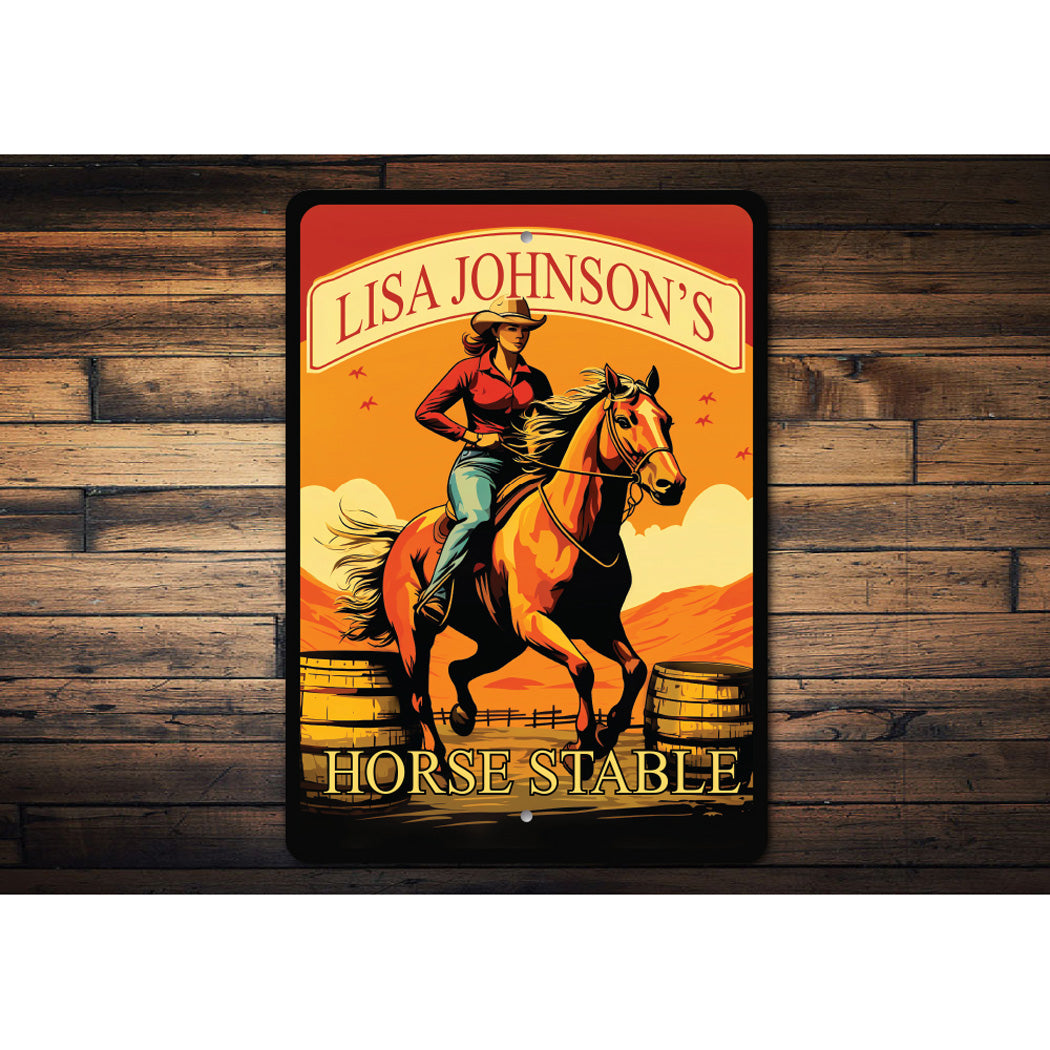 Custom Girl Name Riding Horse Stable Sign