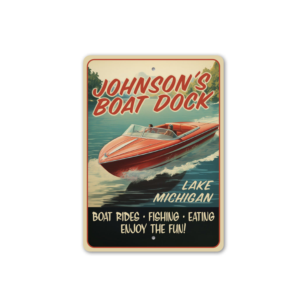 Custom Family Boat Dock Rides Enjoy The Fun Sign