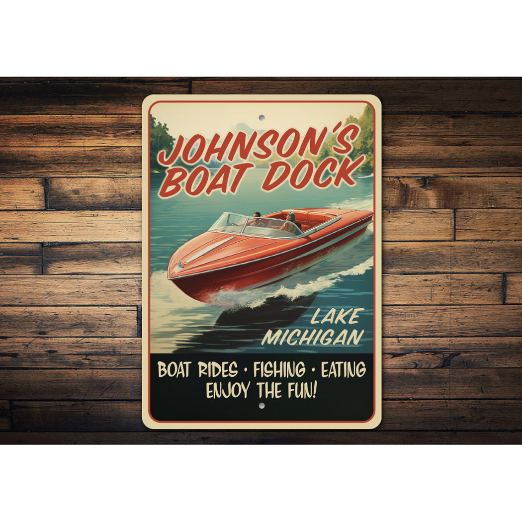 Custom Family Boat Dock Rides Enjoy The Fun Sign